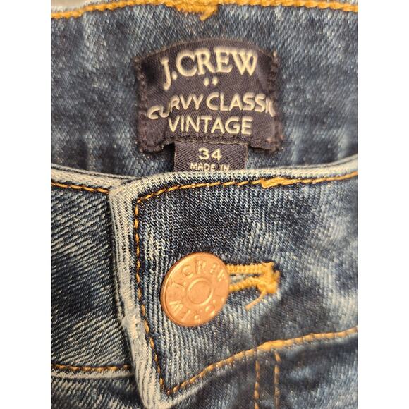 J.‎ Crew Curvy Classic Straight Jeans Womens Size 34-(Fits 36x28) Ankle Crop - Picture 2 of 8